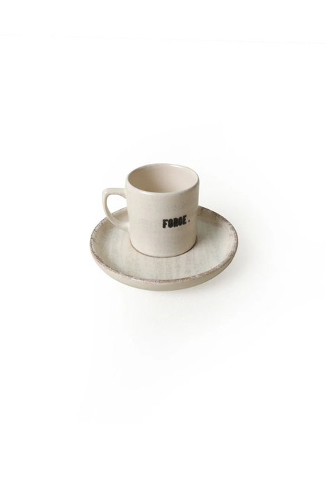 Hermia Juego de tazas de café Blanco y negro, 12 piezas